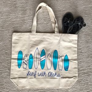 Bundle of two Surfing with Aloha Canvas tote bags